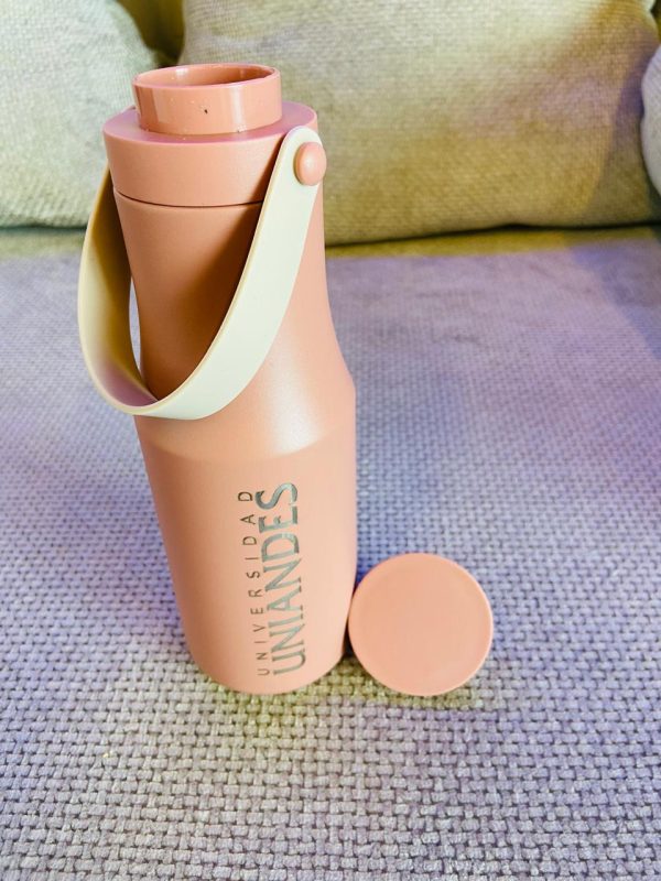 TERMO CON AGARRADERA DE CAUCHO ROSA - Image 3