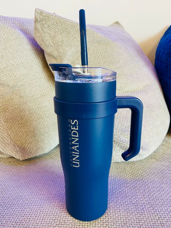 TERMO CON SORBETE DE ACERO INOXIDABLE AZUL 1200ML
