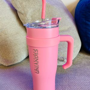 TERMO CON SORBETE DE ACERO INOXIDABLE ROSA 1200ML