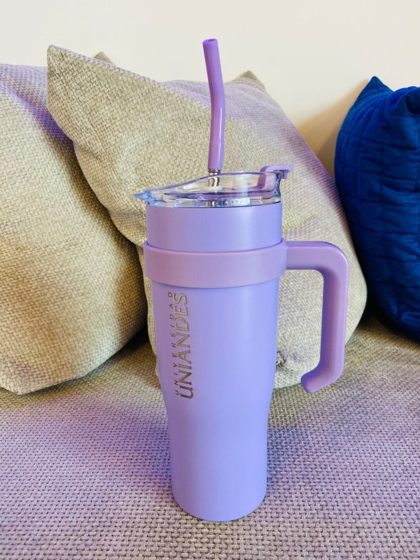 TERMO CON SORBETE DE ACERO INOXIDABLE MORADO 1200ML