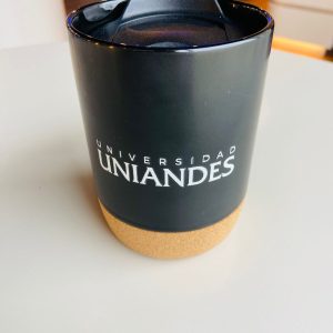 JARRO DE CERAMICA NEGRO BASE CORCHO